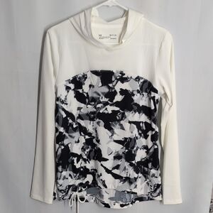 Under Armour Women's White and Black Abstract Hoodie Beach Stay Cool Attire